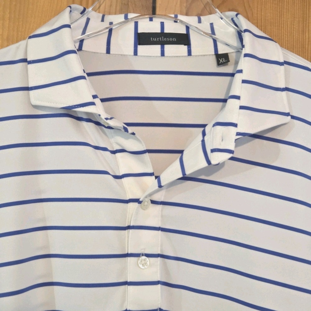 Turtleson Polo Golf Men's XL Blue Striped ‎ Medford Lakes NJ Country Club